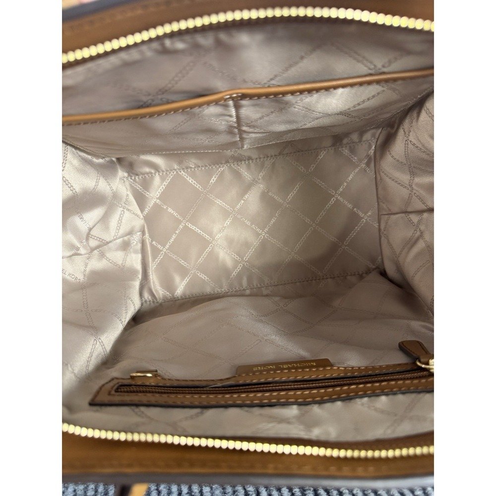 Michael Kors Large Avril Pebbled Brown Leather Satchel Crossbody Luggage NWOT - Picture 15 of 16